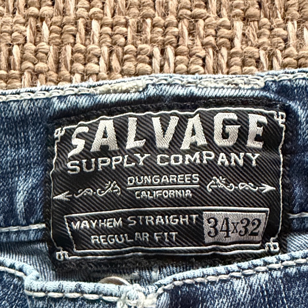 Salvage Blue Classic Straight Jeans - Picture 7 of 7